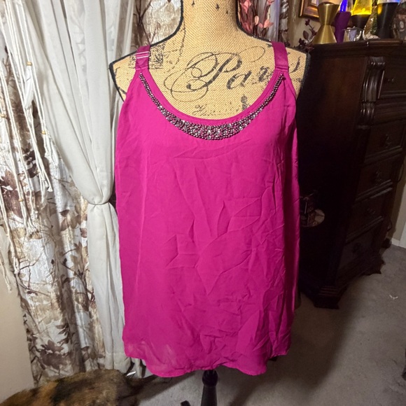 Lane Bryant Fuchsia Embellished Tank Top - Picture 4 of 5